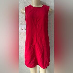 LOFT Vibrant Red Midi Dress classy elegant business night out